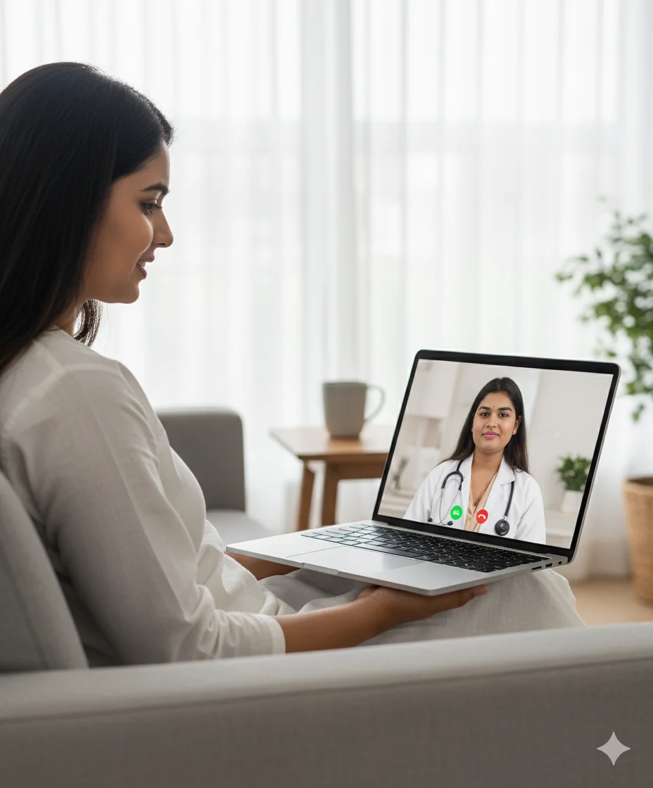 Happy woman doing yoga in third slide